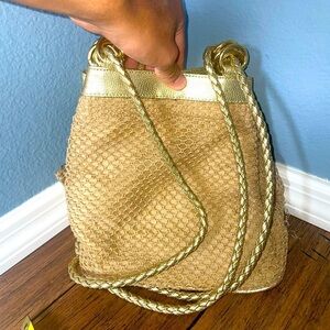 Gold✨woven bag summer bag basket bag raffia bag straw bag hobo bag vacation bag